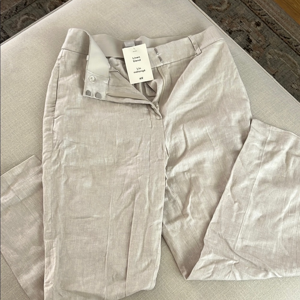 H&M Soft Beige Linen Trousers